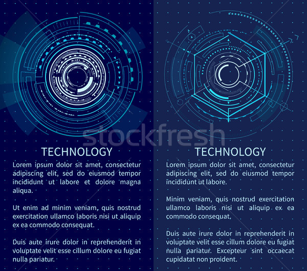 Technology Poster with Bright Interface Shapes Stock photo © robuart