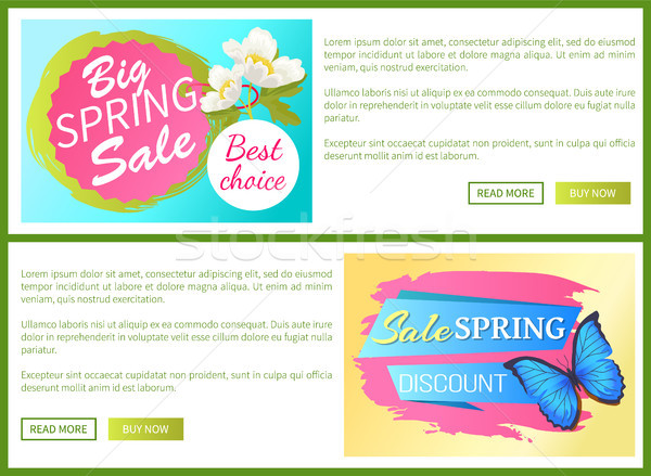 Wiosną sprzedaży internetowych plakat zniżka kolorowy Zdjęcia stock © robuart