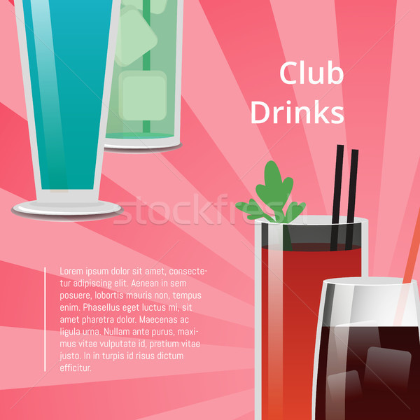 Club Drinks Poster Bloody Mary Cocktail, Whiskey Stock photo © robuart
