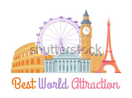 Eiffel Tower and London Eye Vector Illustration Stock photo © robuart