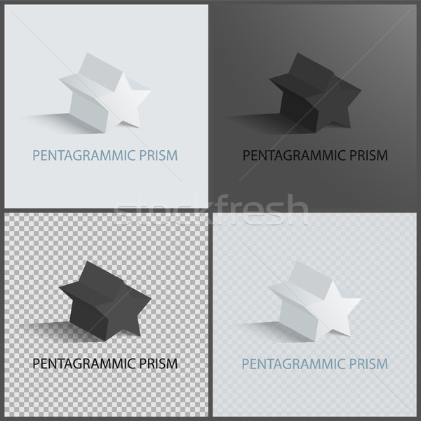 Pentagrammic Prisms Isolated on Black and White Stock photo © robuart