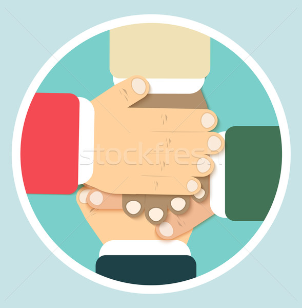 Hands team in flat design Stock photo © robuart