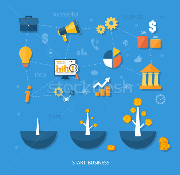 Business start infographics template Stock photo © robuart