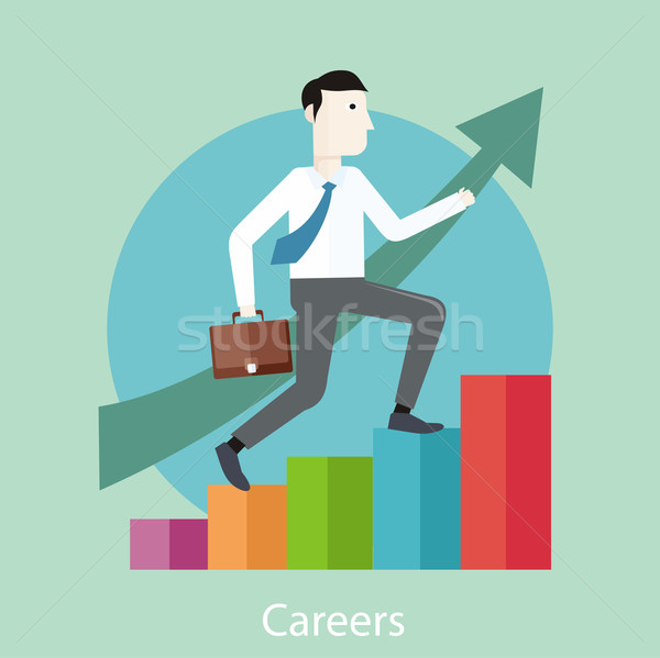 Career concept in flat design style Stock photo © robuart