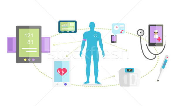Mhealth Technologies System Icon Flat Isolated Stock photo © robuart