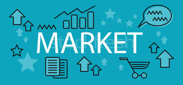 Foto stock: Mercado · negócio · bandeira · elemento · ícone · financiar