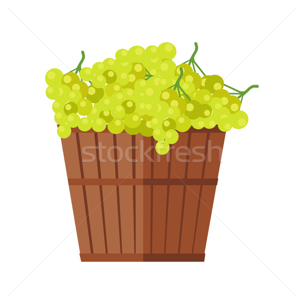 [[stock_photo]]: Bois · panier · raisins · vin · blanc · fruits · préparation