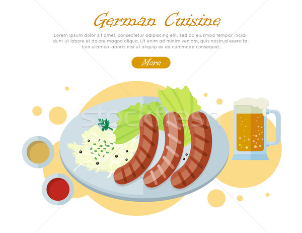 German Cuisine Flat Design Vector Web Banner Stock photo © robuart