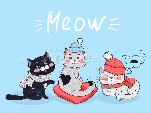 смешные кошек вектора дизайна три Cute Сток-фото © robuart
