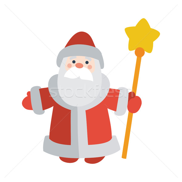 Santa Claus with Stick Isolated. Father Frost Stock photo © robuart