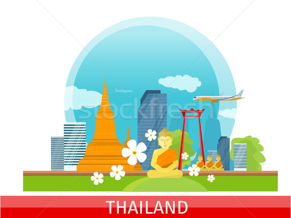 Thailand Travelling banner. Thai Landmarks. Stock photo © robuart