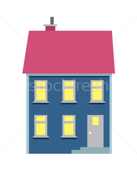 Isolated Cartoon House with Two Floors on White Stock photo © robuart