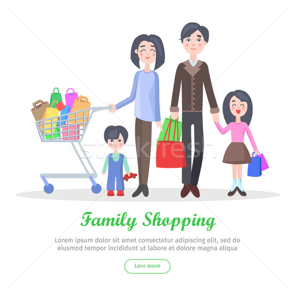 Family Shopping Cartoon Flat Vector Concept Stock photo © robuart