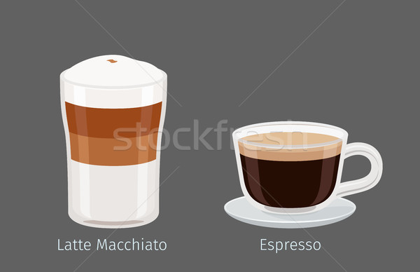 Latte Macchiato and Espresso Coffee Illustration Stock photo © robuart