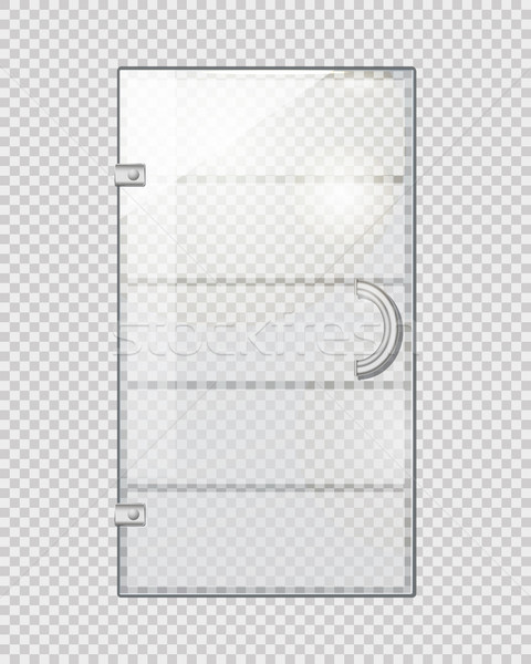 Transparent Door on Grey Checkered Background Stock photo © robuart