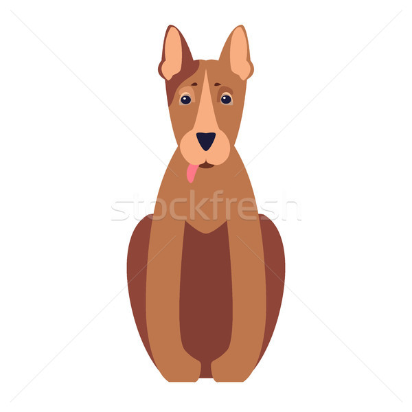 Cute Pit Bull Dog Cartoon Flat Vector Icon Stock photo © robuart