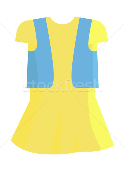 Yellow Summer Girly Dress with Blue Jeans Jacket Stock photo © robuart