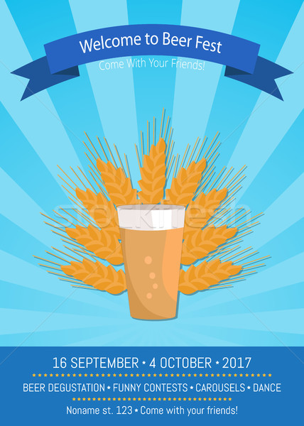Stock photo: Welcome to Beer Fest 2017 Vector Illustration
