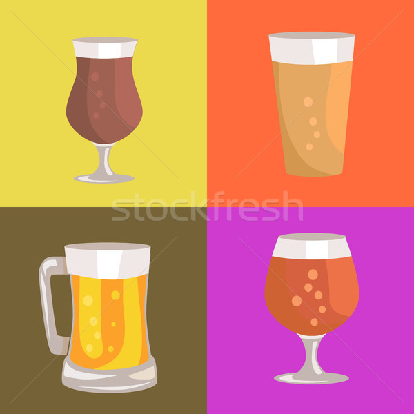 Different Types of Beer on Vector Illustration Stock photo © robuart