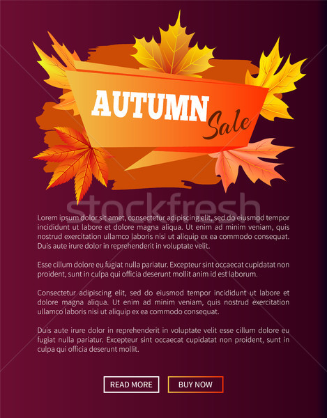 Autumn Sale Orange Label on Violet Backdrop, 2017 Stock photo © robuart