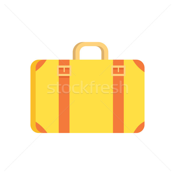 [[stock_photo]]: Vintage · valise · icône · jaune · faible · gérer
