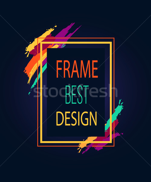Frame Best Design Rectangular Bright Border Icon Stock photo © robuart