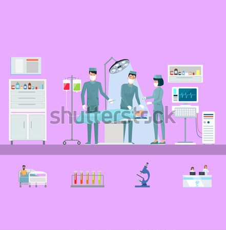 Patient Care and Nurses on Vector Illustration Stock photo © robuart
