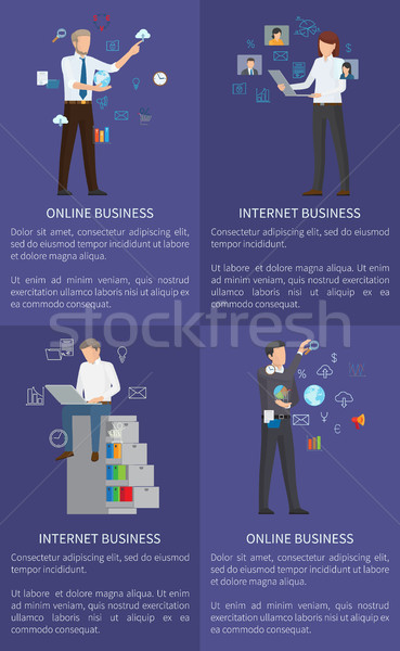 онлайн бизнеса набор интернет коллекция Баннеры Сток-фото © robuart
