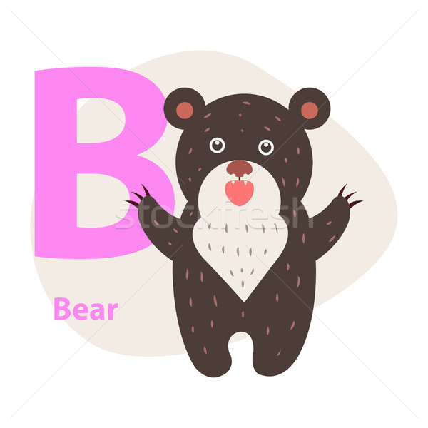 Zoo ABC Letter with Cute Bear Cartoon Vector Stock photo © robuart