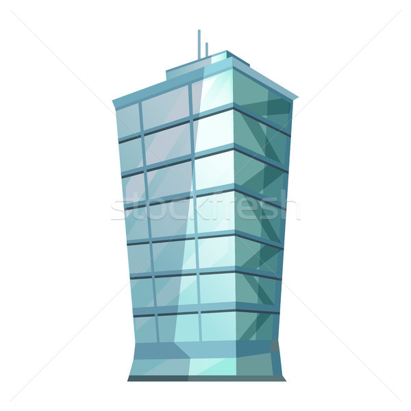Foto stock: Arranha-céu · edifício · de · vidro · isolado · branco · vetor · tradicional