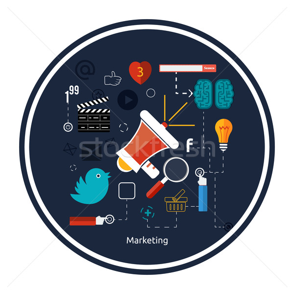 Icoane marketing digital proiect elegant megafon Imagine de stoc © robuart