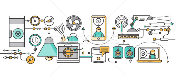 Smart домой контроль технологий мобильных Сток-фото © robuart