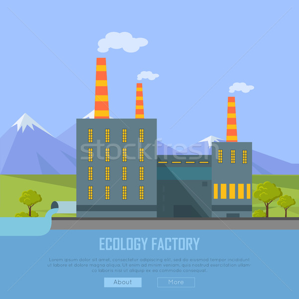 Ecologie fabrică web steag eco fabricaţie Imagine de stoc © robuart