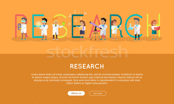 Research Science Banner. Human Characters in Gowns Stock photo © robuart