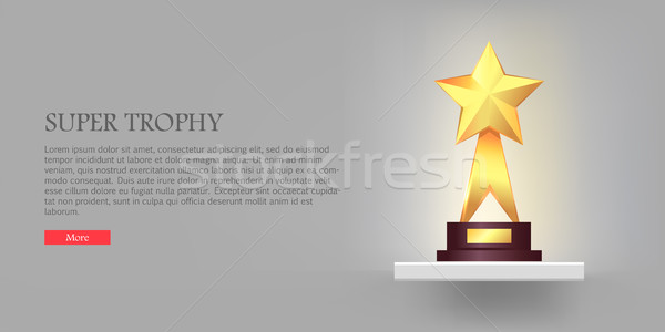 Best Gold Star Trophy Standing on White Shelf Stock photo © robuart
