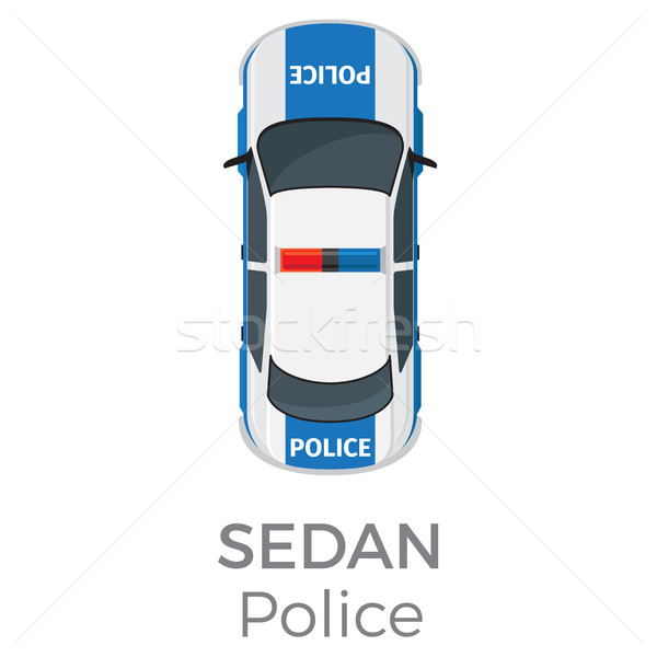 Poliţie limuzina top vedere vector icon icoană Imagine de stoc © robuart