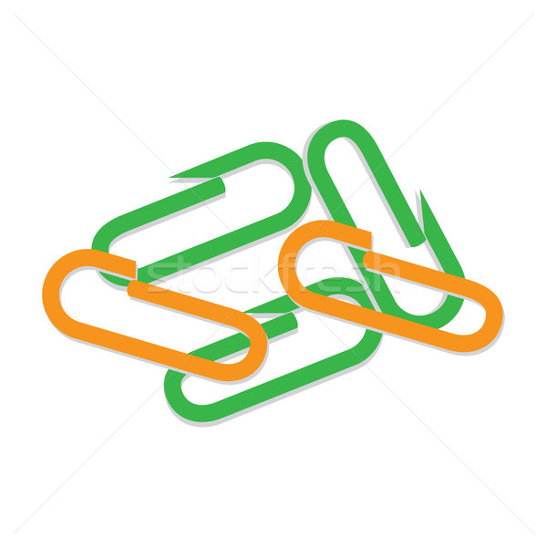 Scattered Colorful Paper Clips Flat Vector Stock photo © robuart