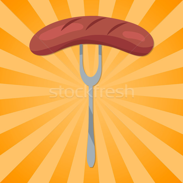 Traditional German Sausage Vector Illustration Stock photo © robuart