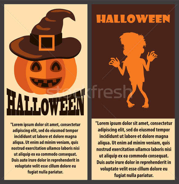 Halloween felicitare înfricoşător colorat poster zâmbitor Imagine de stoc © robuart