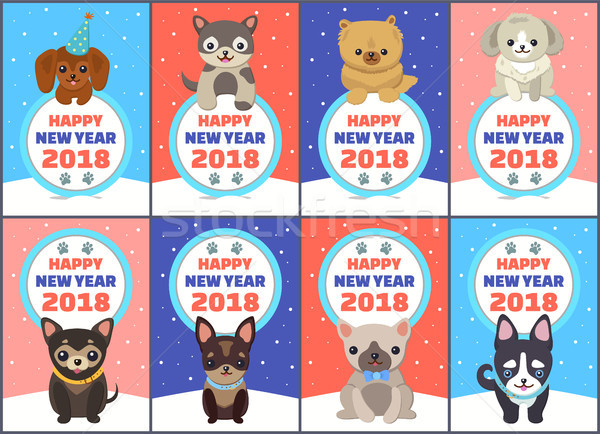 Happy New Year 2018 Congrats Vector Illustration Stock photo © robuart