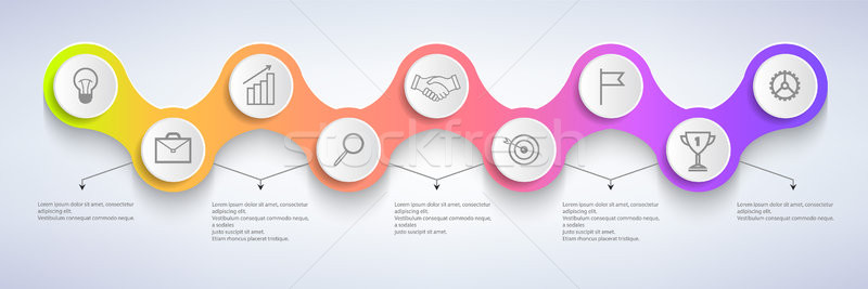 Kleur iconen geïsoleerd cirkels grafische Stockfoto © robuart