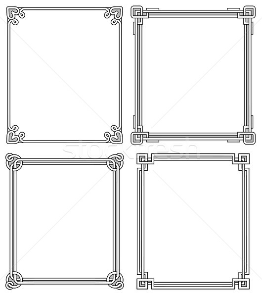 Frames Vintage Triangle Corners, Geometric Figures Stock photo © robuart