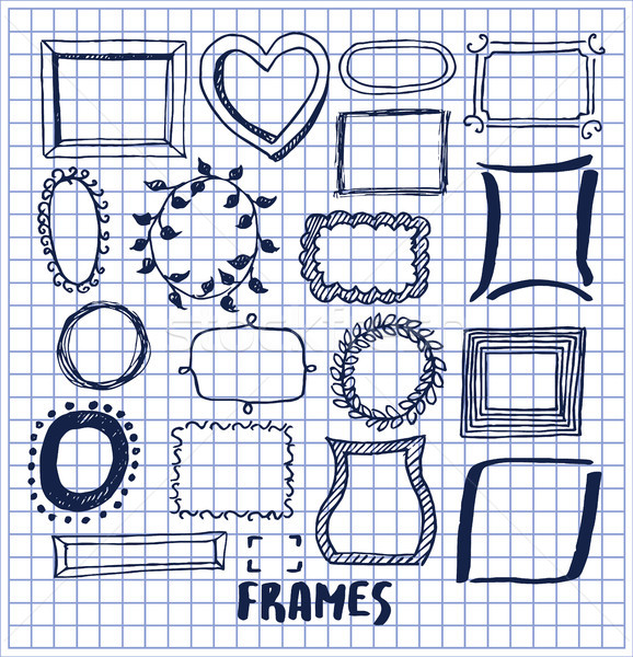 Set of Cute Hand Made Frames Vector Illustration Stock photo © robuart