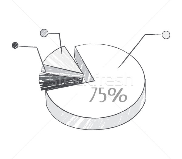 Gráfico percentagem realista esboço cinza cores Foto stock © robuart