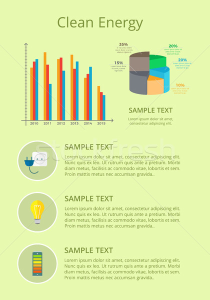 Foto stock: Energía · limpia · anunciante · gráfico · diagrama · datos · texto