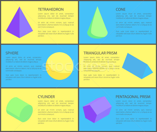 六 幾何 海報 顏色 球 錐體 商業照片 © robuart