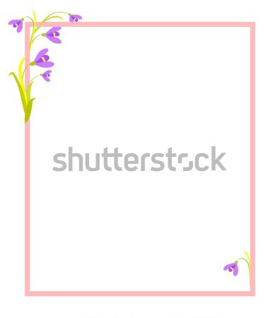 Violet Flowers in Corners of Empty Frame Vector Stock photo © robuart