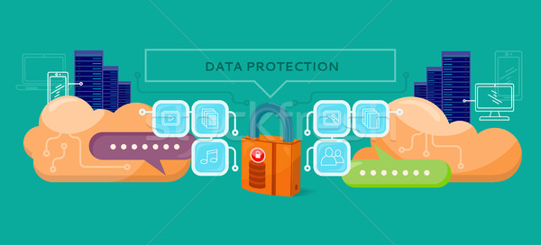 Data Protection Design Flat Concept Stock photo © robuart