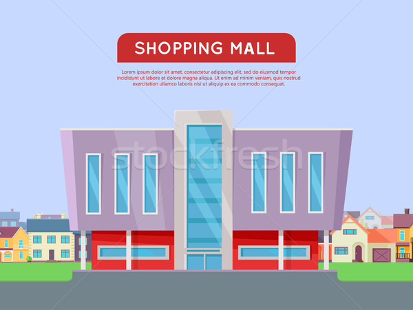 Shopping Mall Web Template in Flat Design. Stock photo © robuart