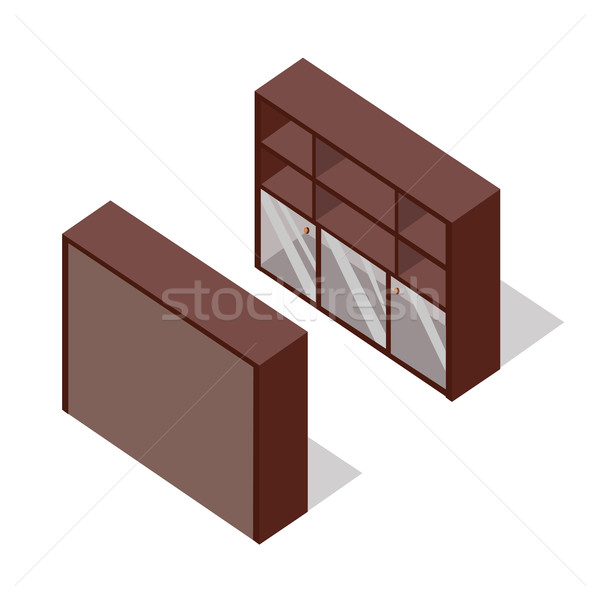 Fogas izometrikus vetítés üveg ajtók kettő Stock fotó © robuart